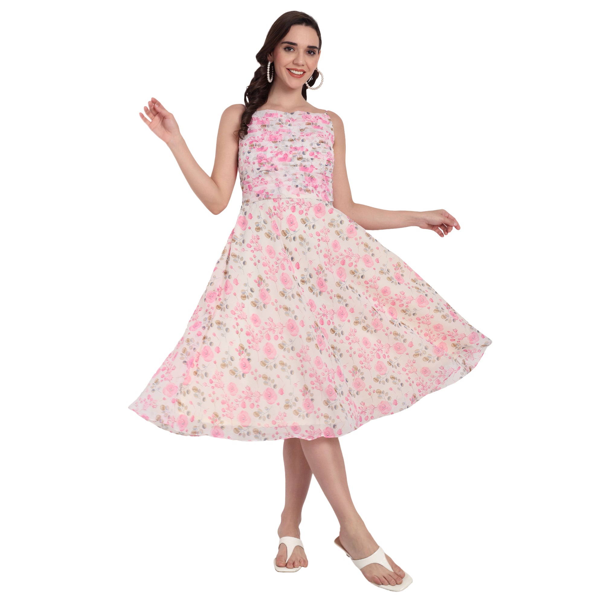 Western Dress Pink Floral